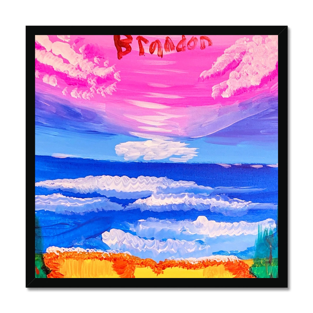 Waves on a Sandy Beach Framed Print
