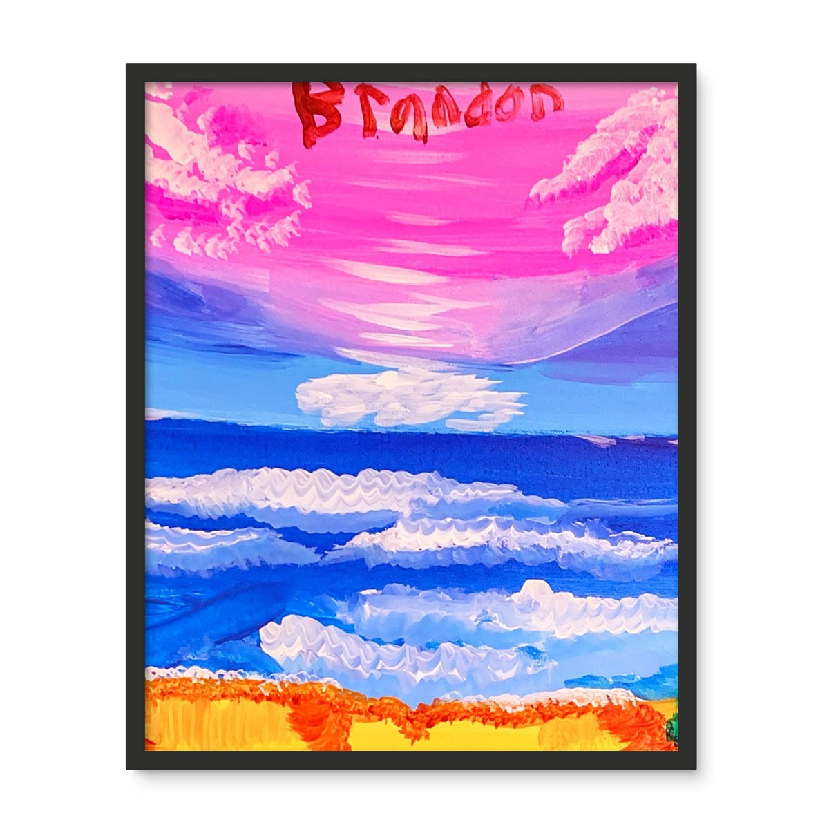 Waves on a Sandy Beach Framed Photo Tile