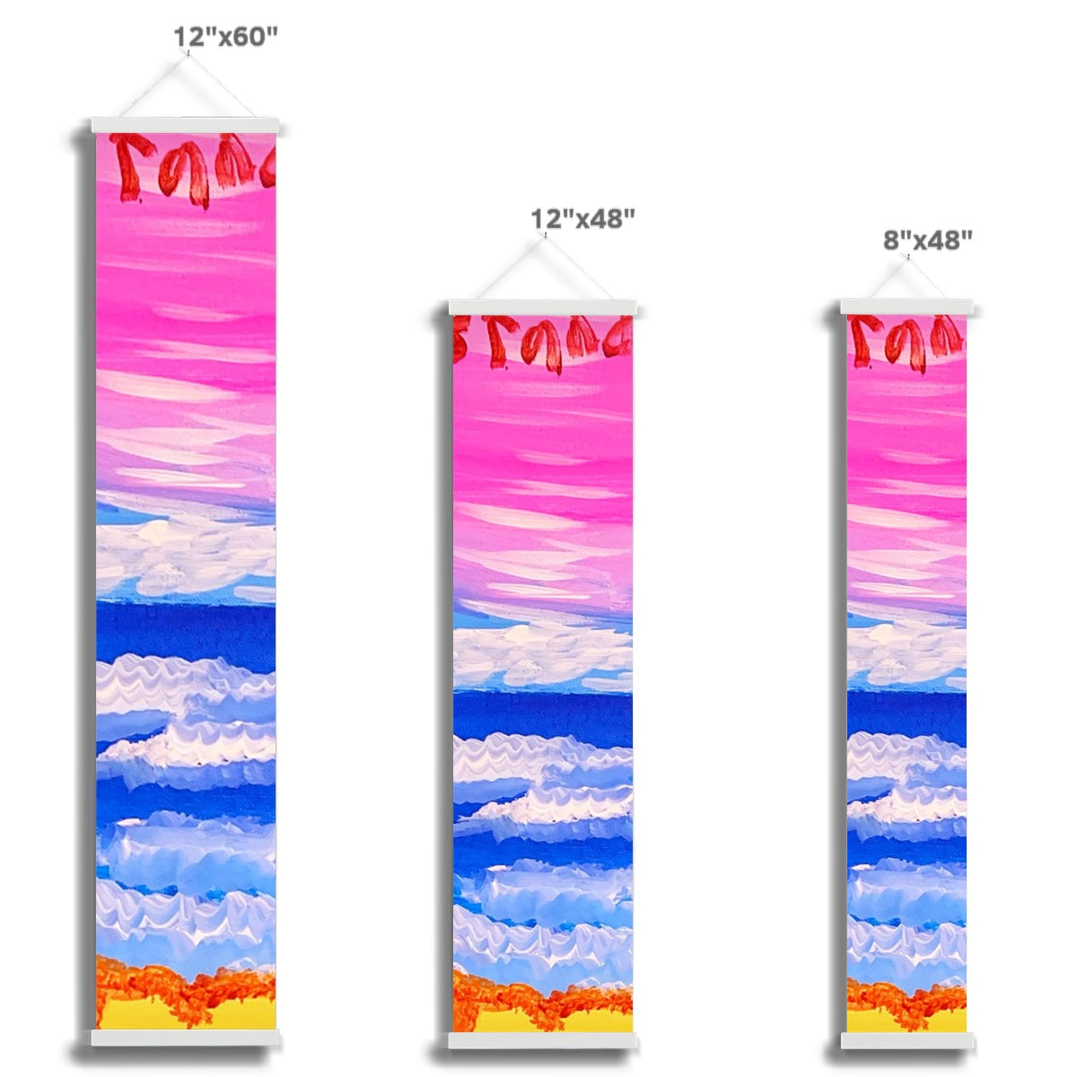 Waves on a Sandy Beach Wall Height Chart