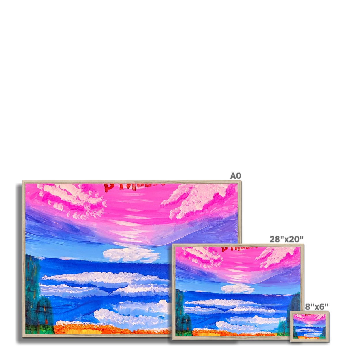 Waves on a Sandy Beach Framed Print