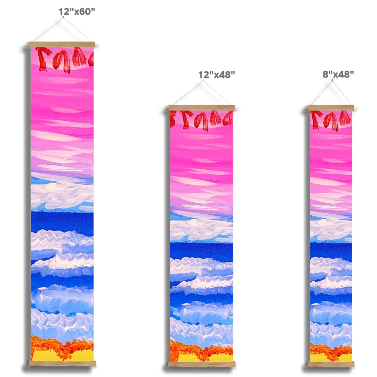 Waves on a Sandy Beach Wall Height Chart