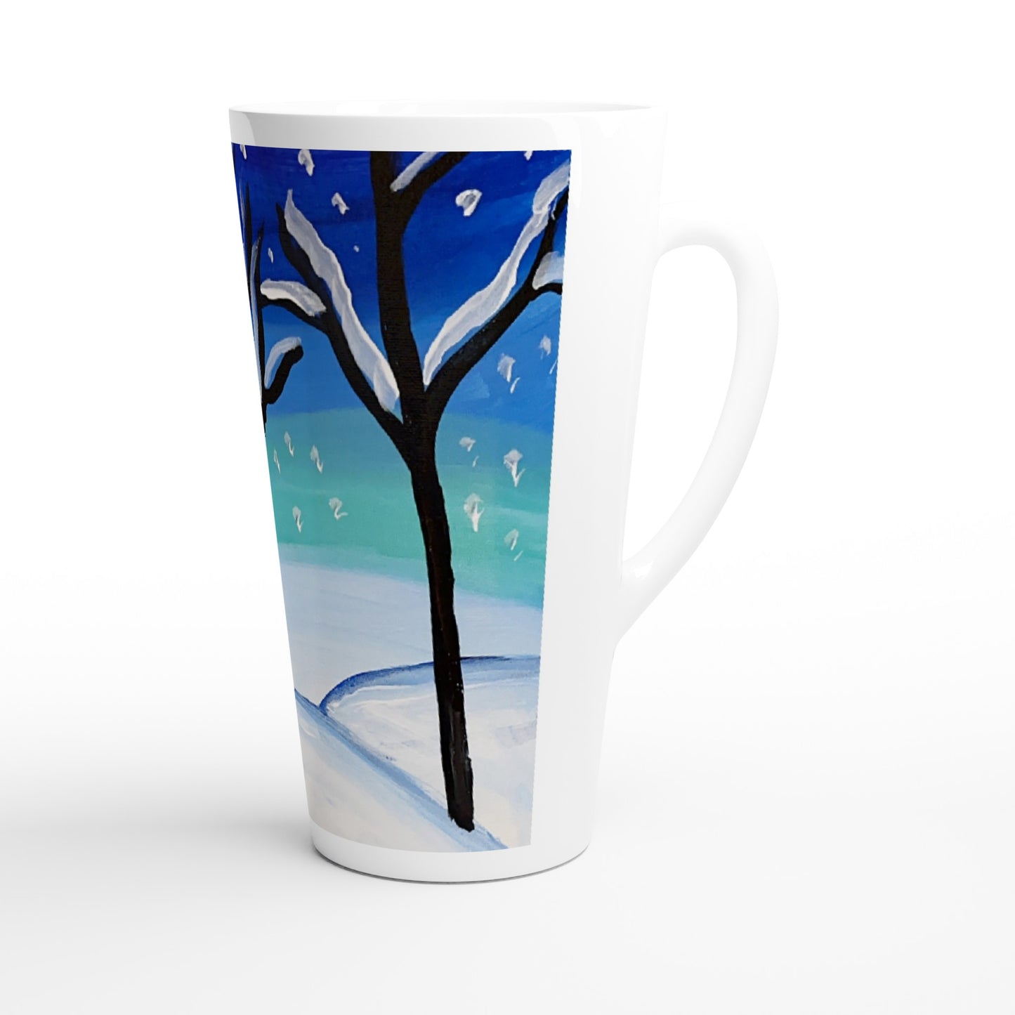 Snowfall - White Latte 17oz Ceramic Mug