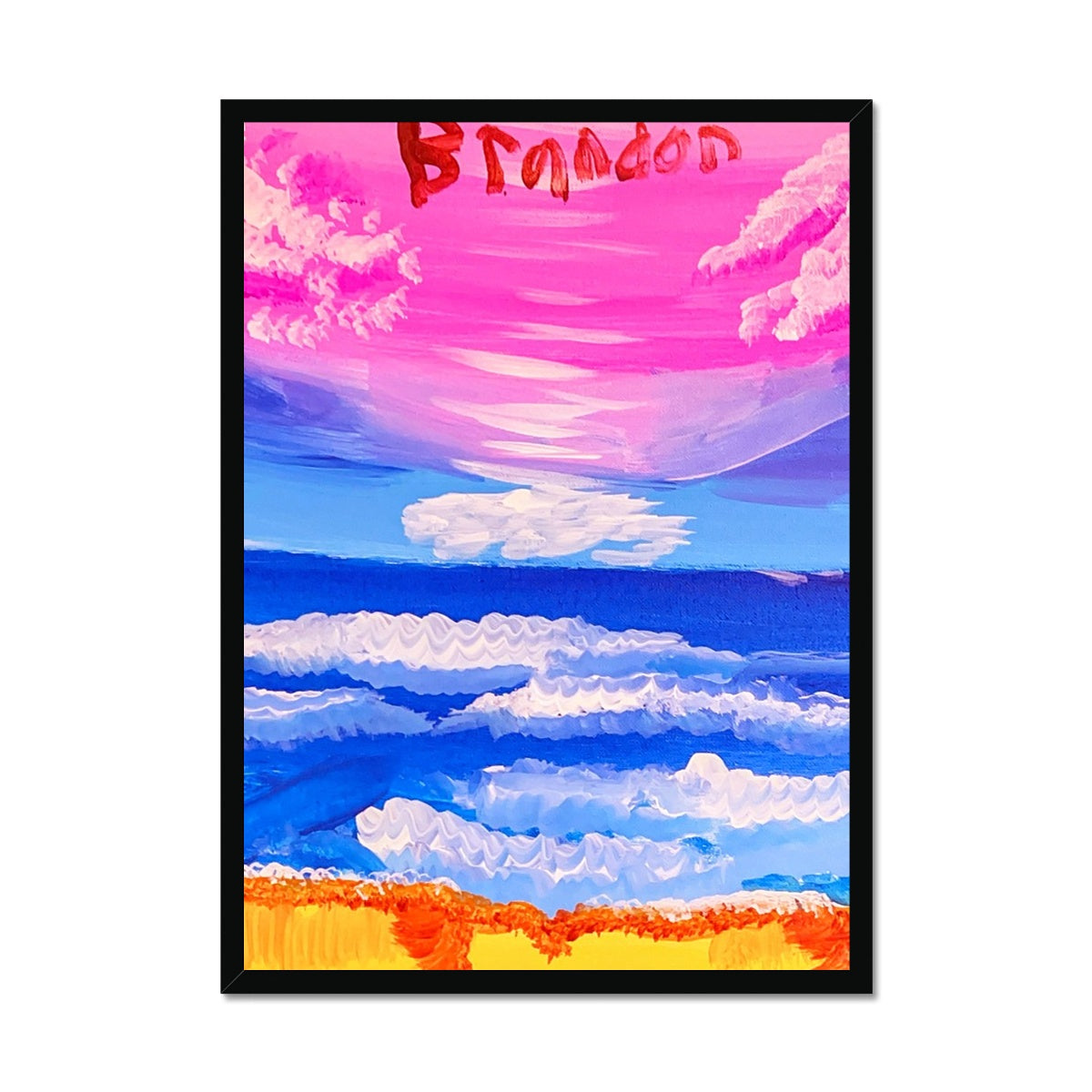 Waves on a Sandy Beach Framed Print