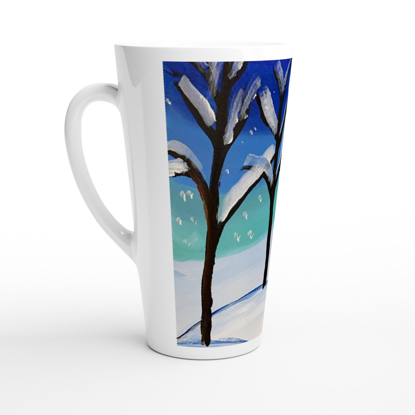 Snowfall - White Latte 17oz Ceramic Mug