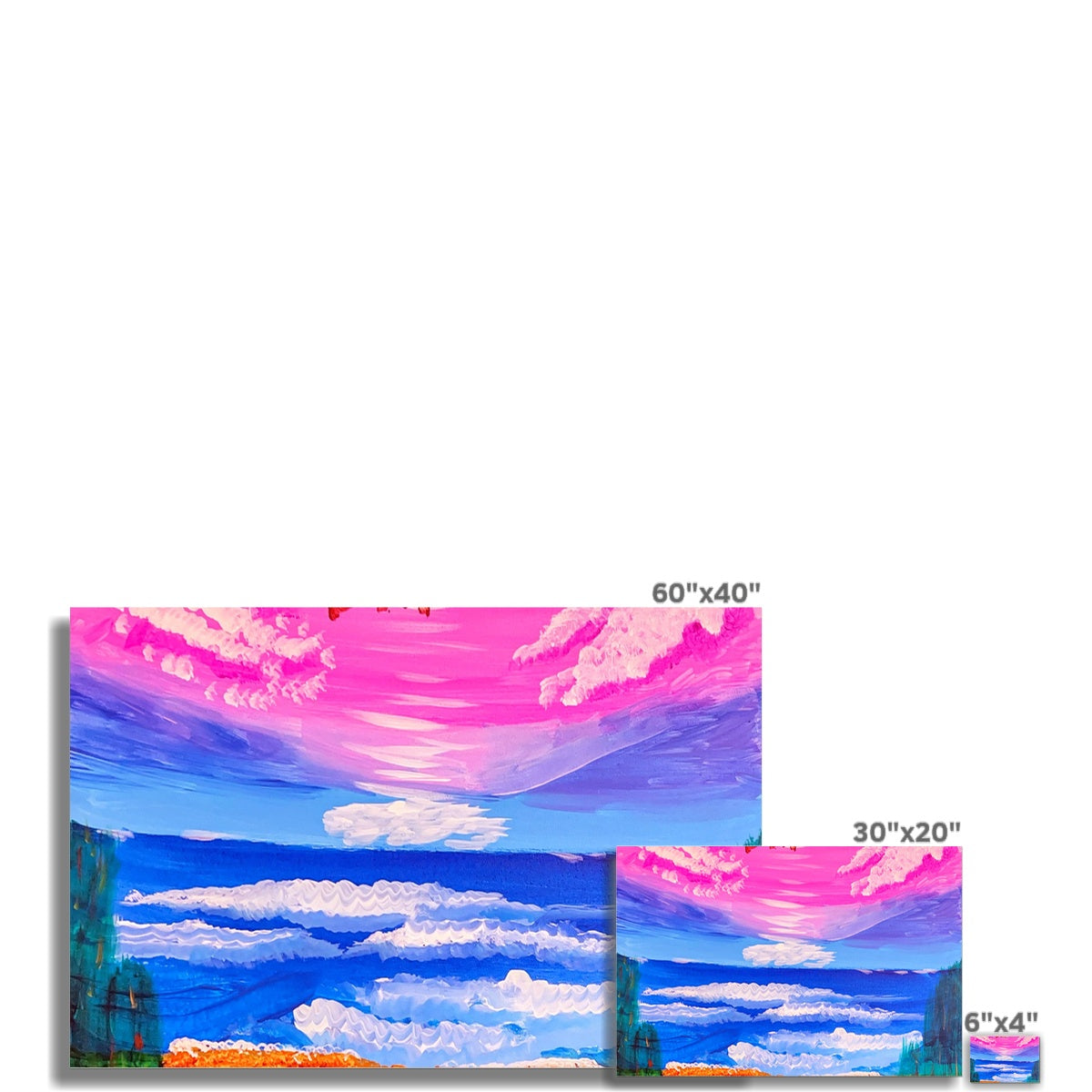 Waves on a Sandy Beach Hahnemühle Photo Rag Print