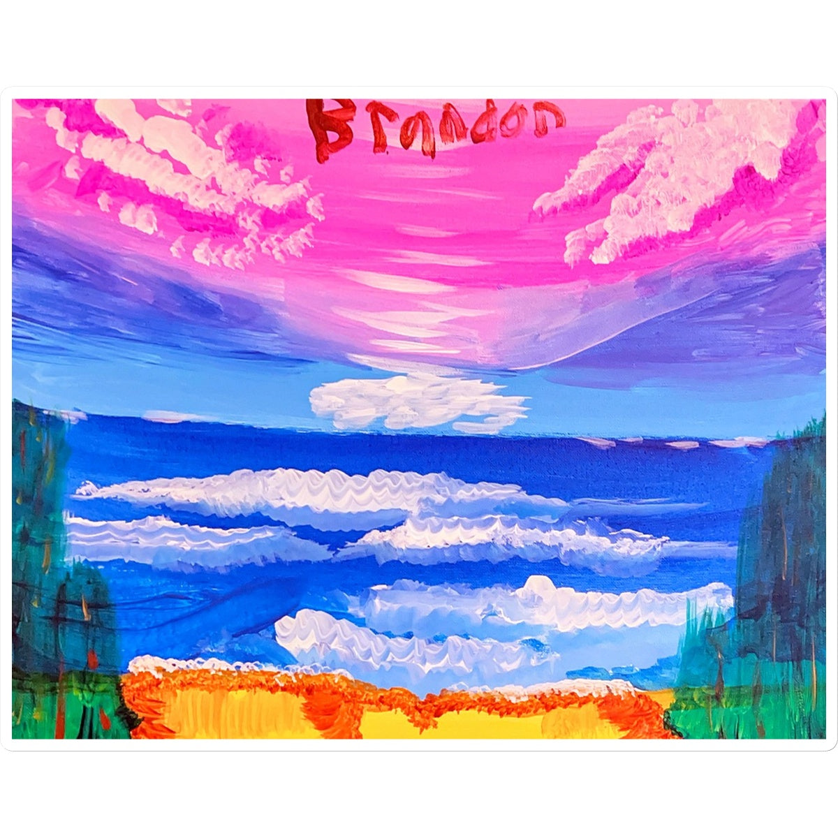 Waves on a Sandy Beach Sticker