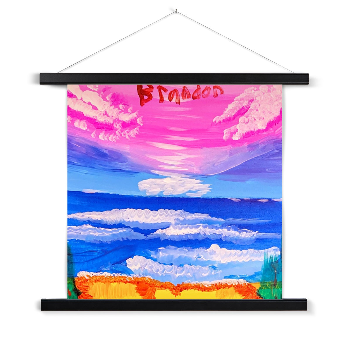 Waves on a Sandy Beach Fine Art Print with Hanger