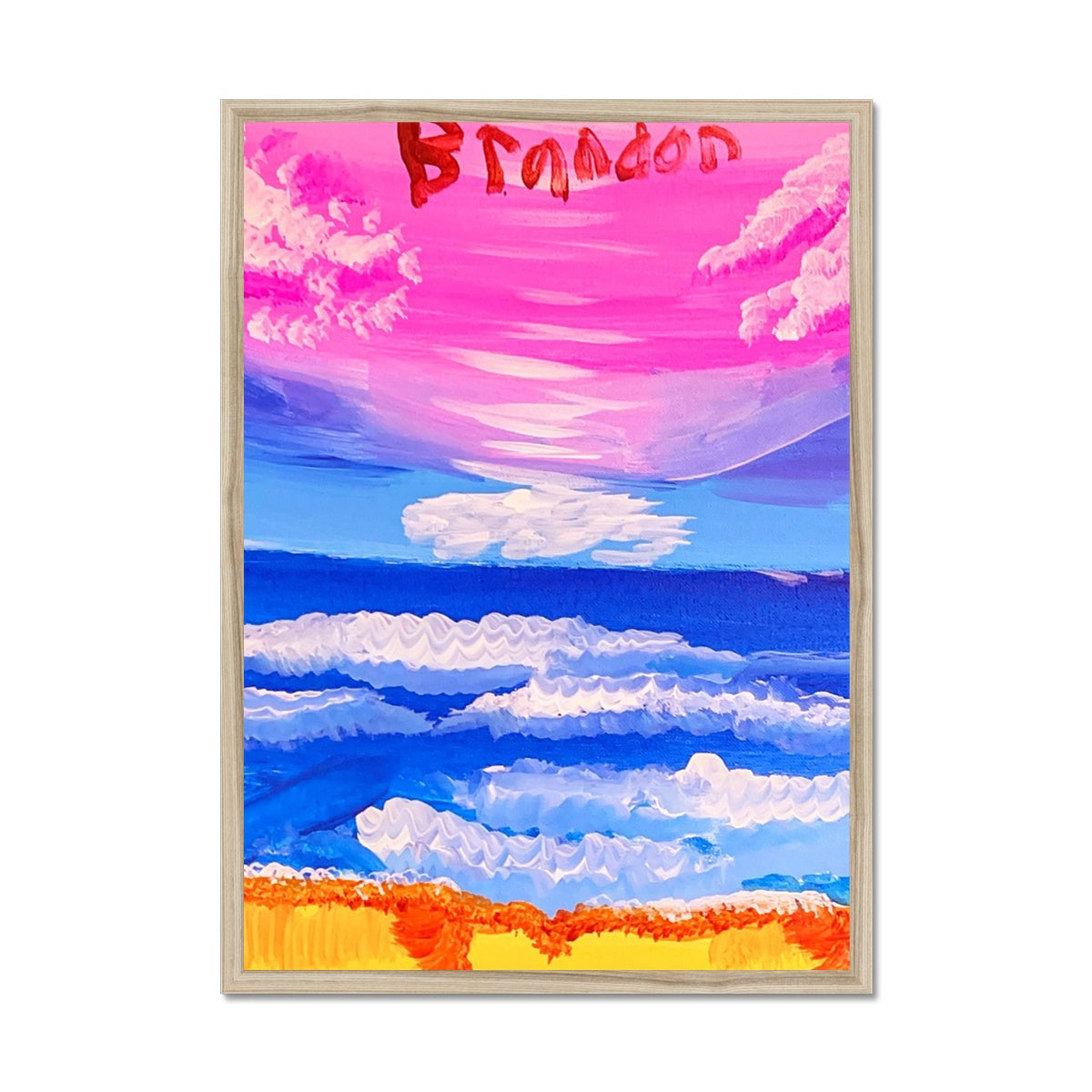 Waves on a Sandy Beach Framed Print