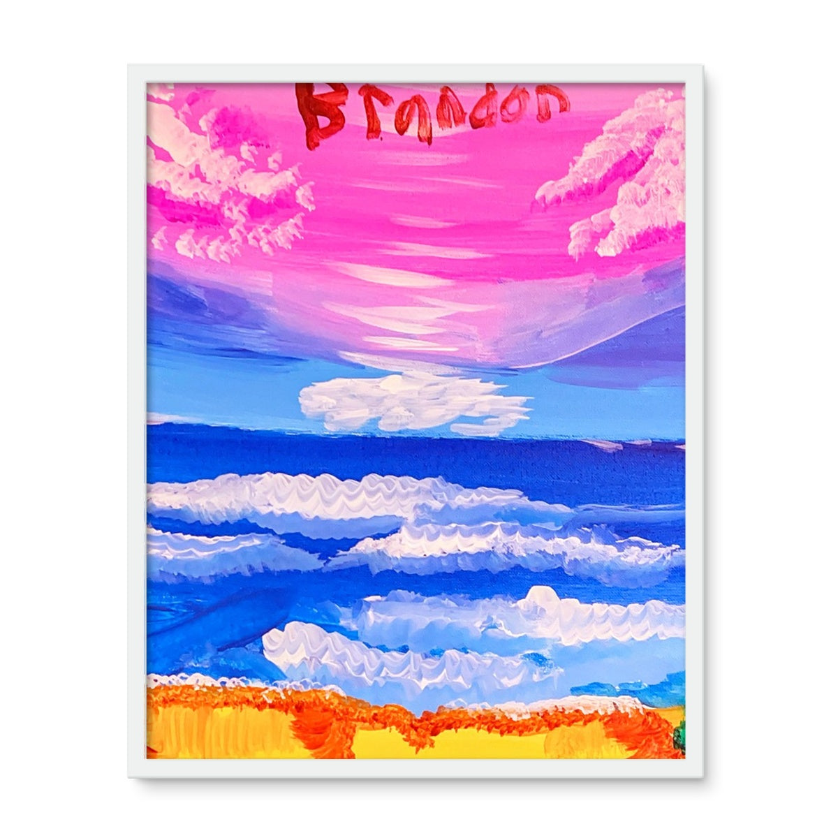 Waves on a Sandy Beach Framed Photo Tile