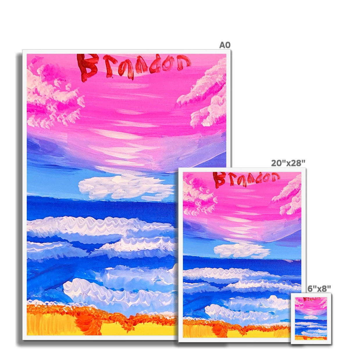 Waves on a Sandy Beach Framed Print