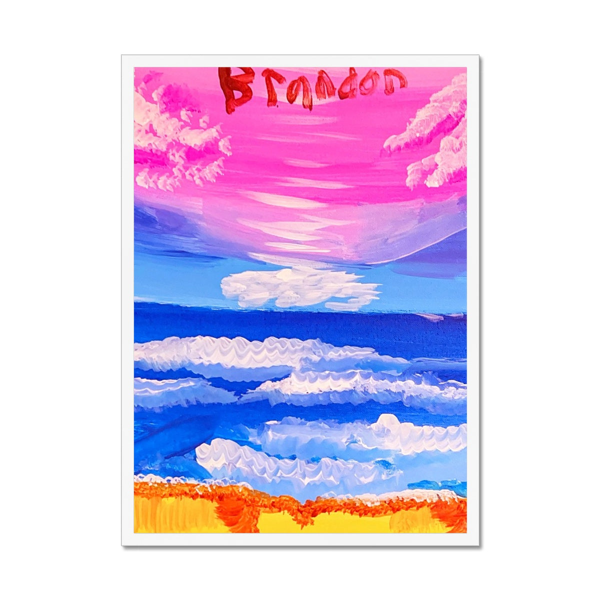 Waves on a Sandy Beach Framed Print