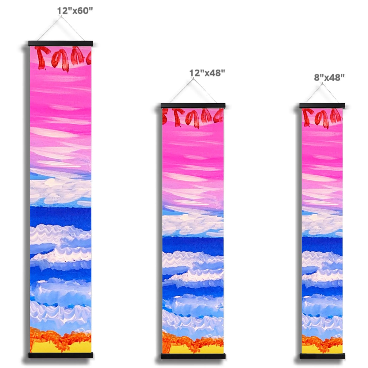 Waves on a Sandy Beach Wall Height Chart