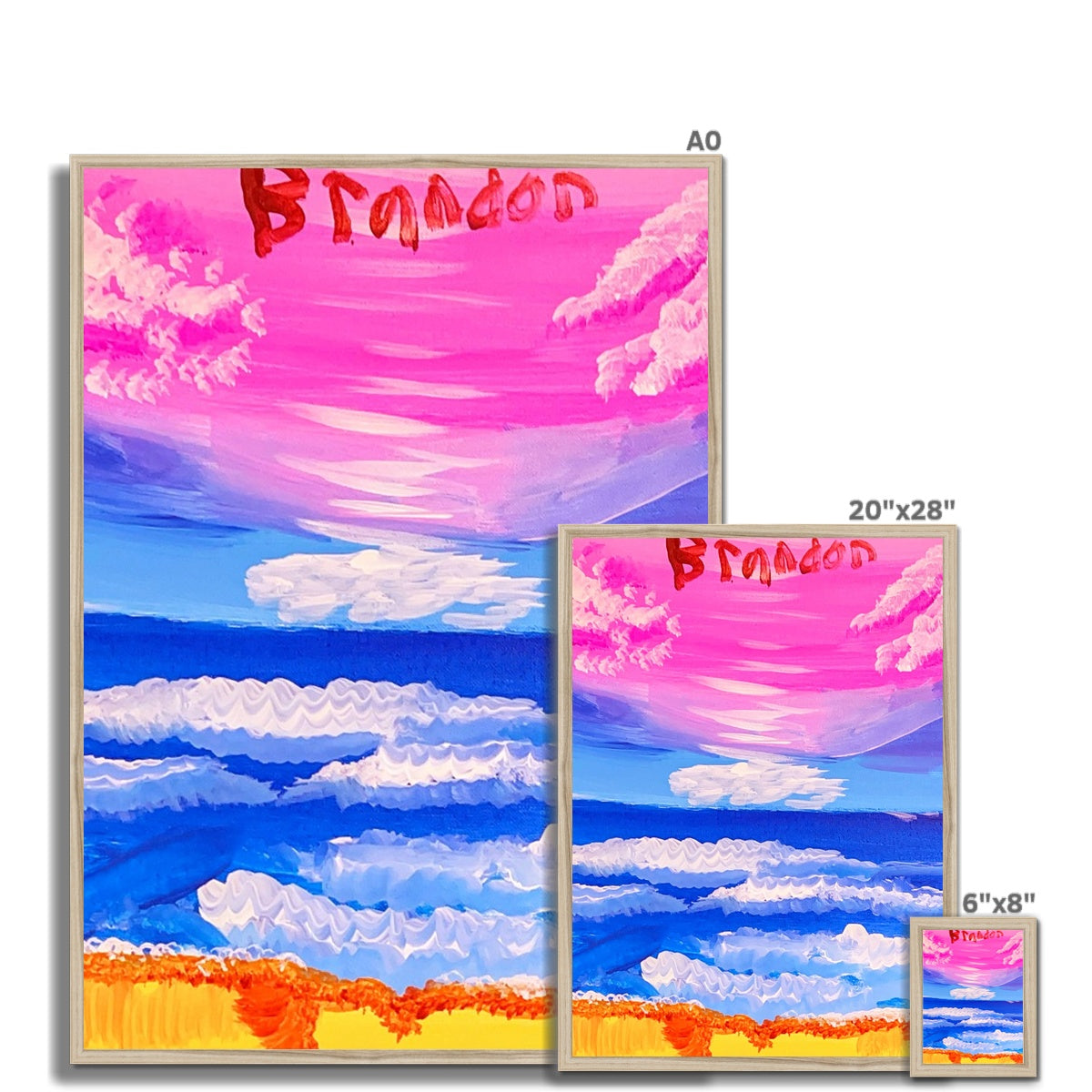 Waves on a Sandy Beach Framed Print