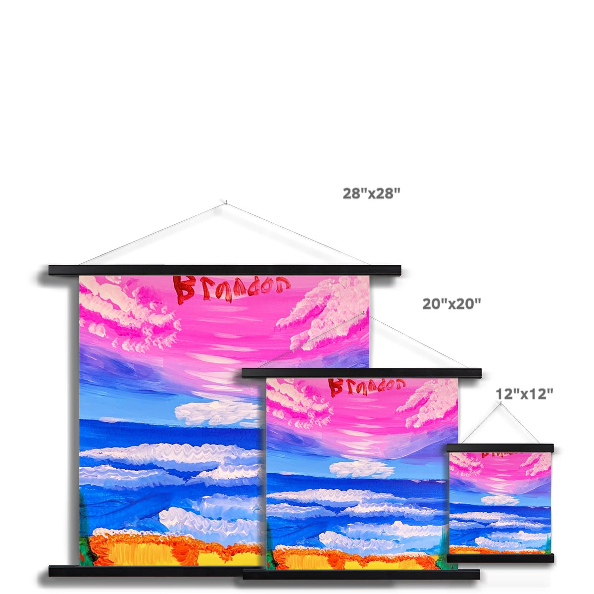 Waves on a Sandy Beach Fine Art Print with Hanger