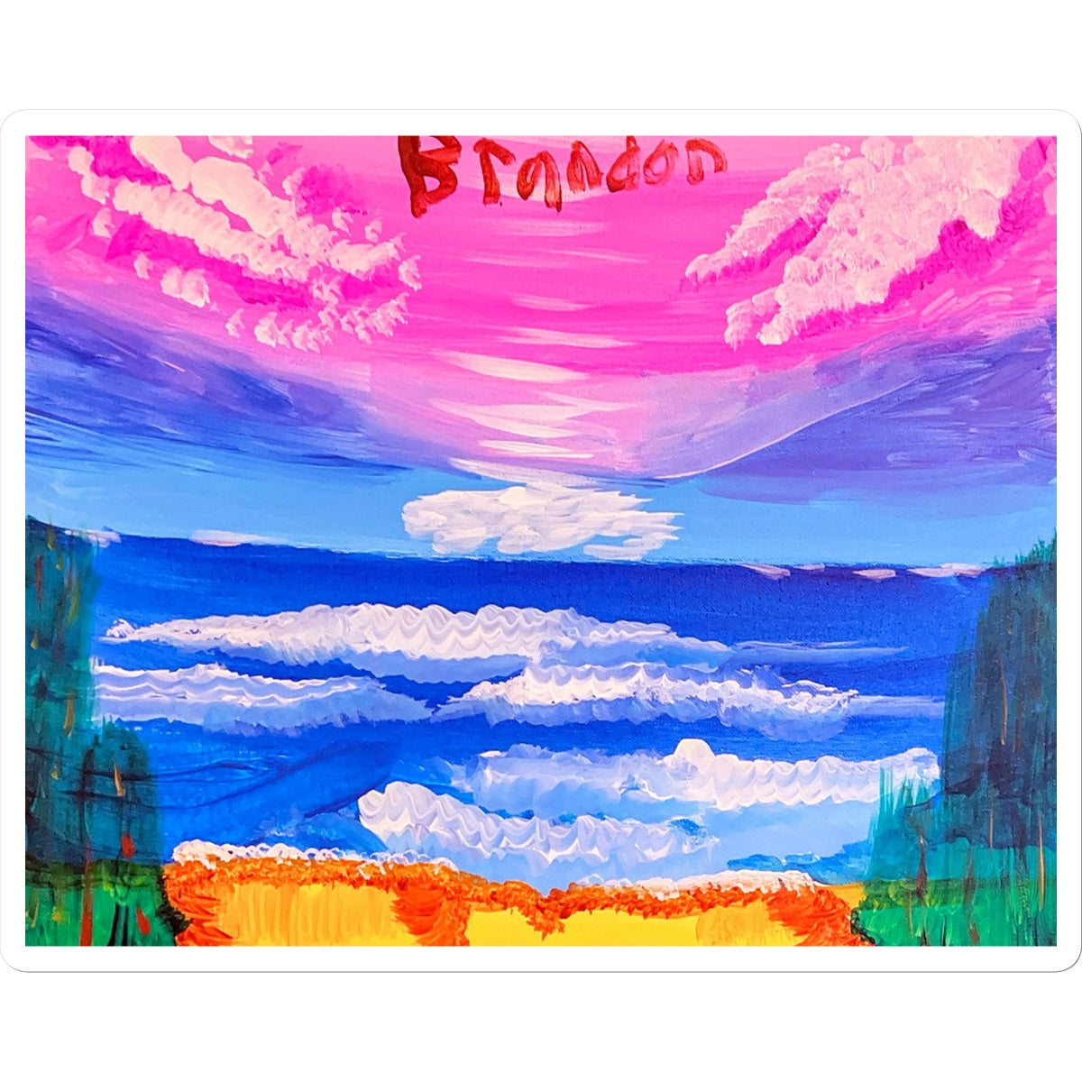 Waves on a Sandy Beach Sticker