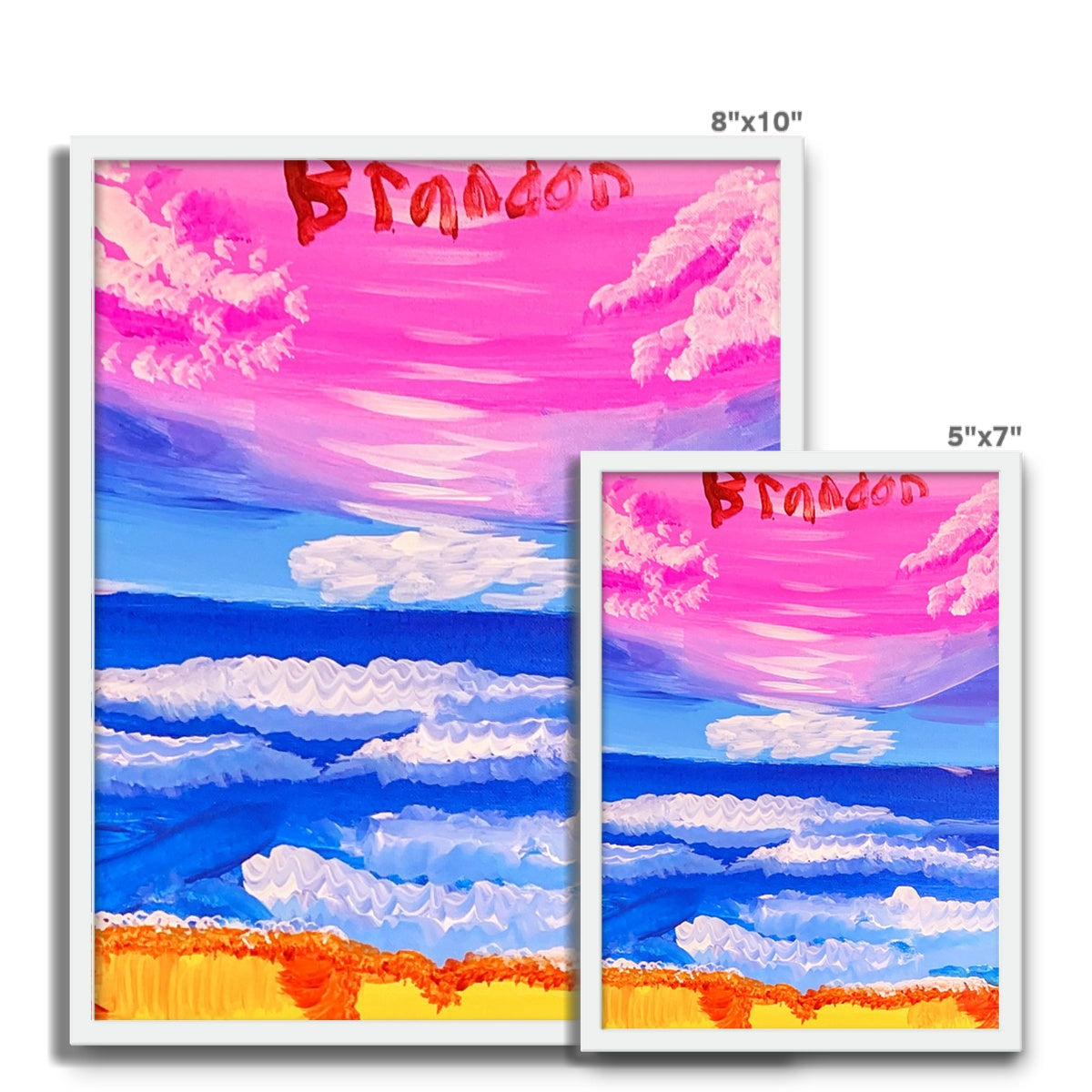 Waves on a Sandy Beach Framed Photo Tile