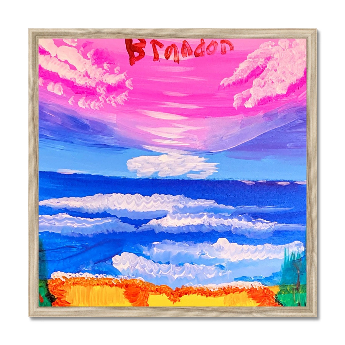 Waves on a Sandy Beach Framed Print