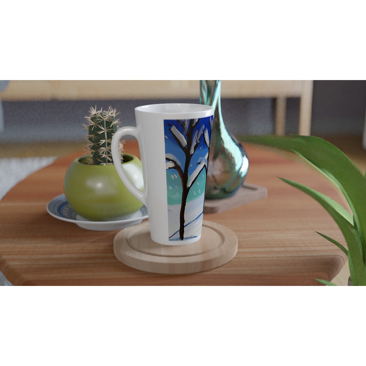 Snowfall - White Latte 17oz Ceramic Mug