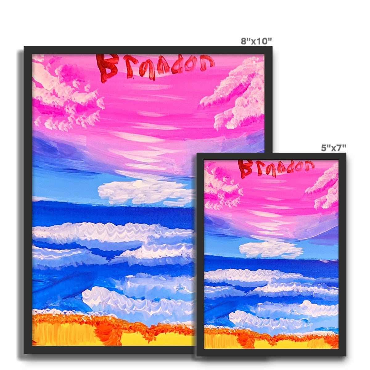 Waves on a Sandy Beach Framed Photo Tile