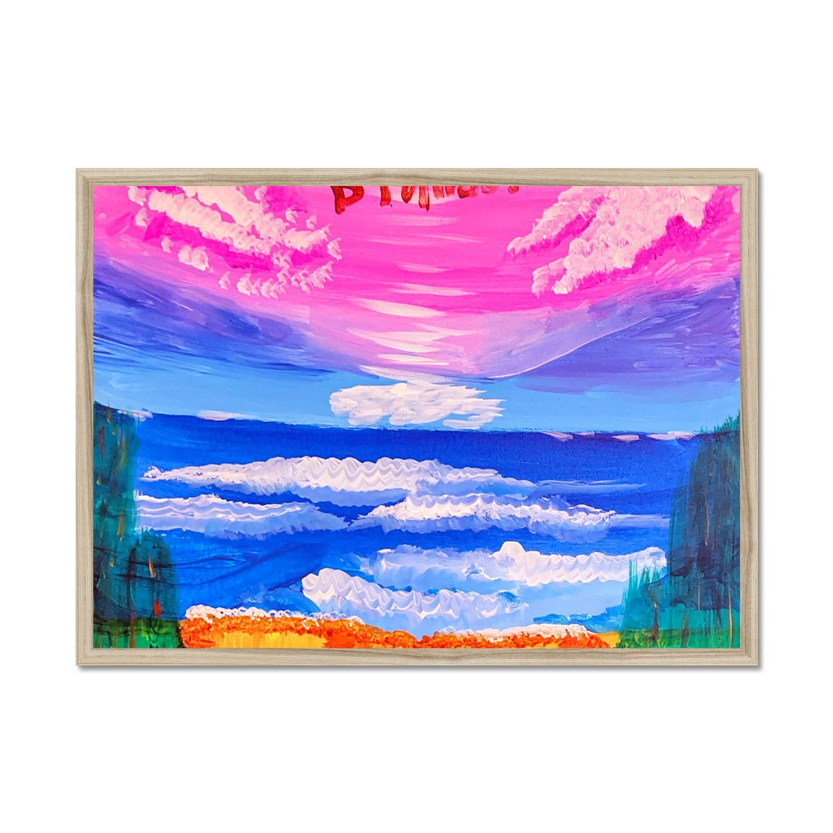 Waves on a Sandy Beach Framed Print