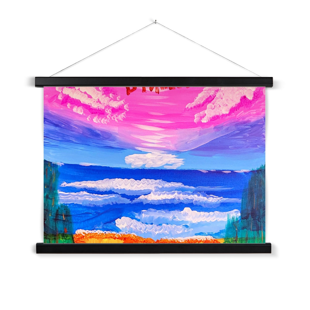 Waves on a Sandy Beach Fine Art Print with Hanger