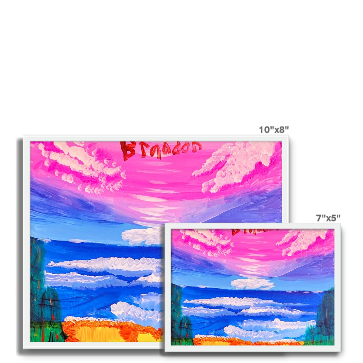 Waves on a Sandy Beach Framed Photo Tile