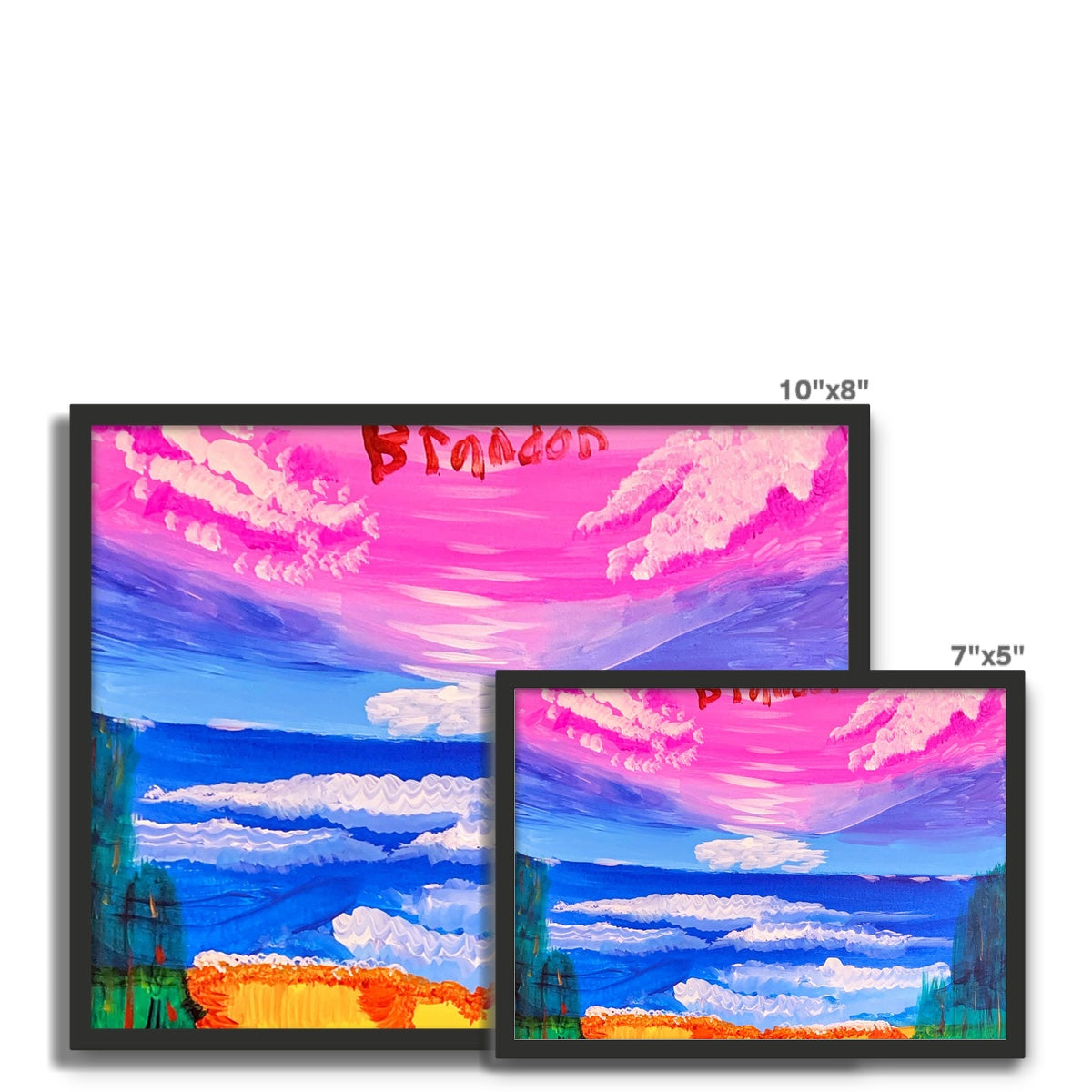 Waves on a Sandy Beach Framed Photo Tile