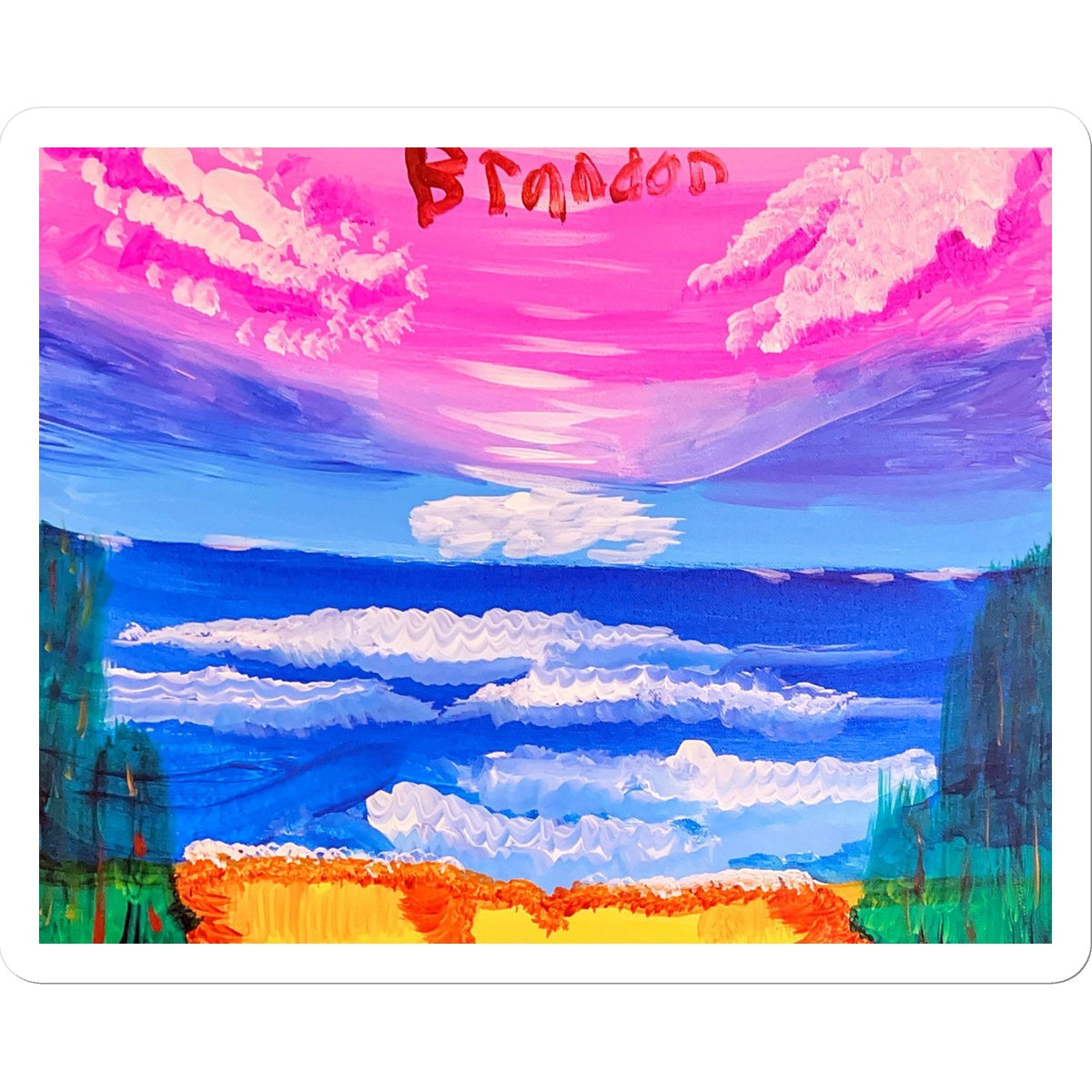 Waves on a Sandy Beach Sticker