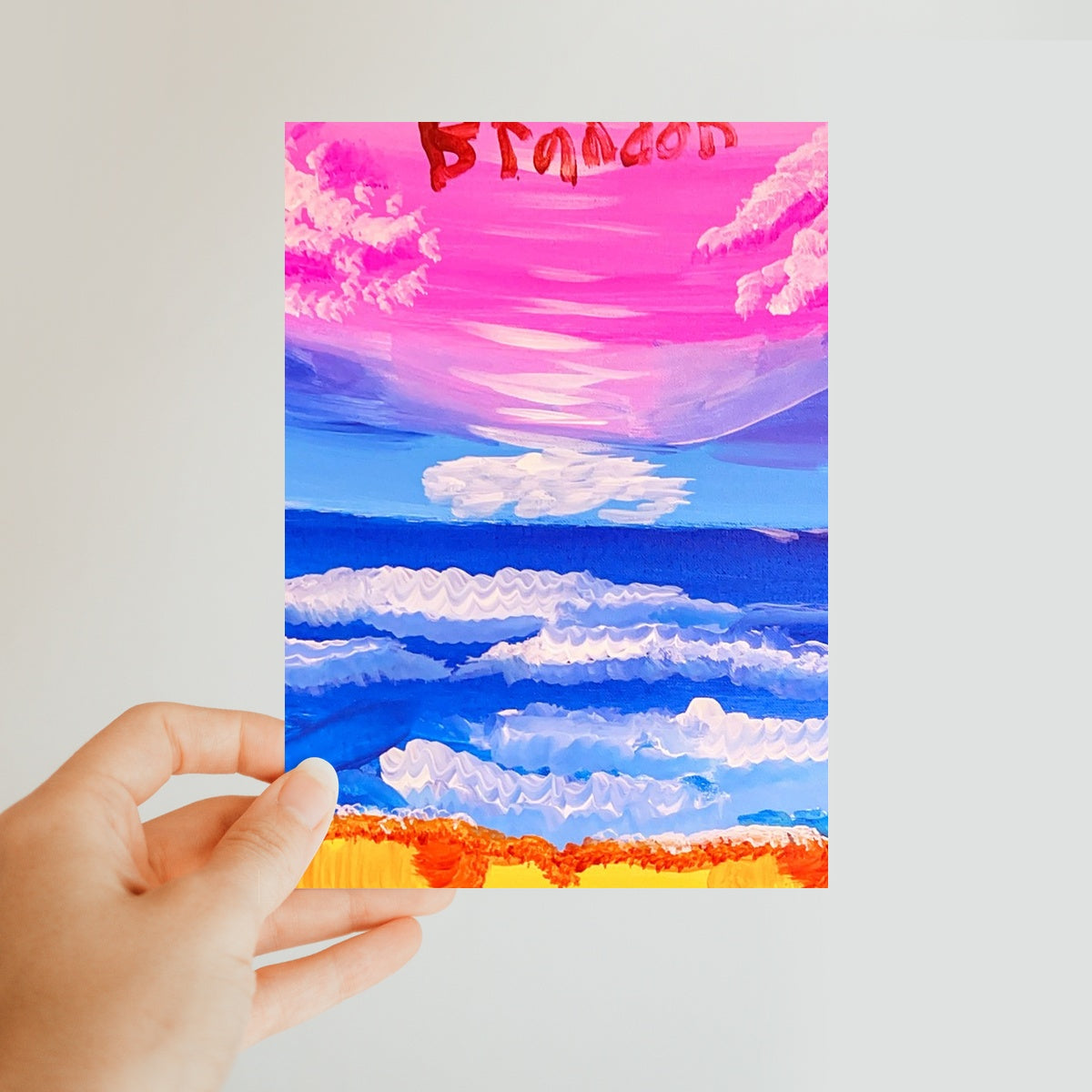 Waves on a Sandy Beach Classic Postcard