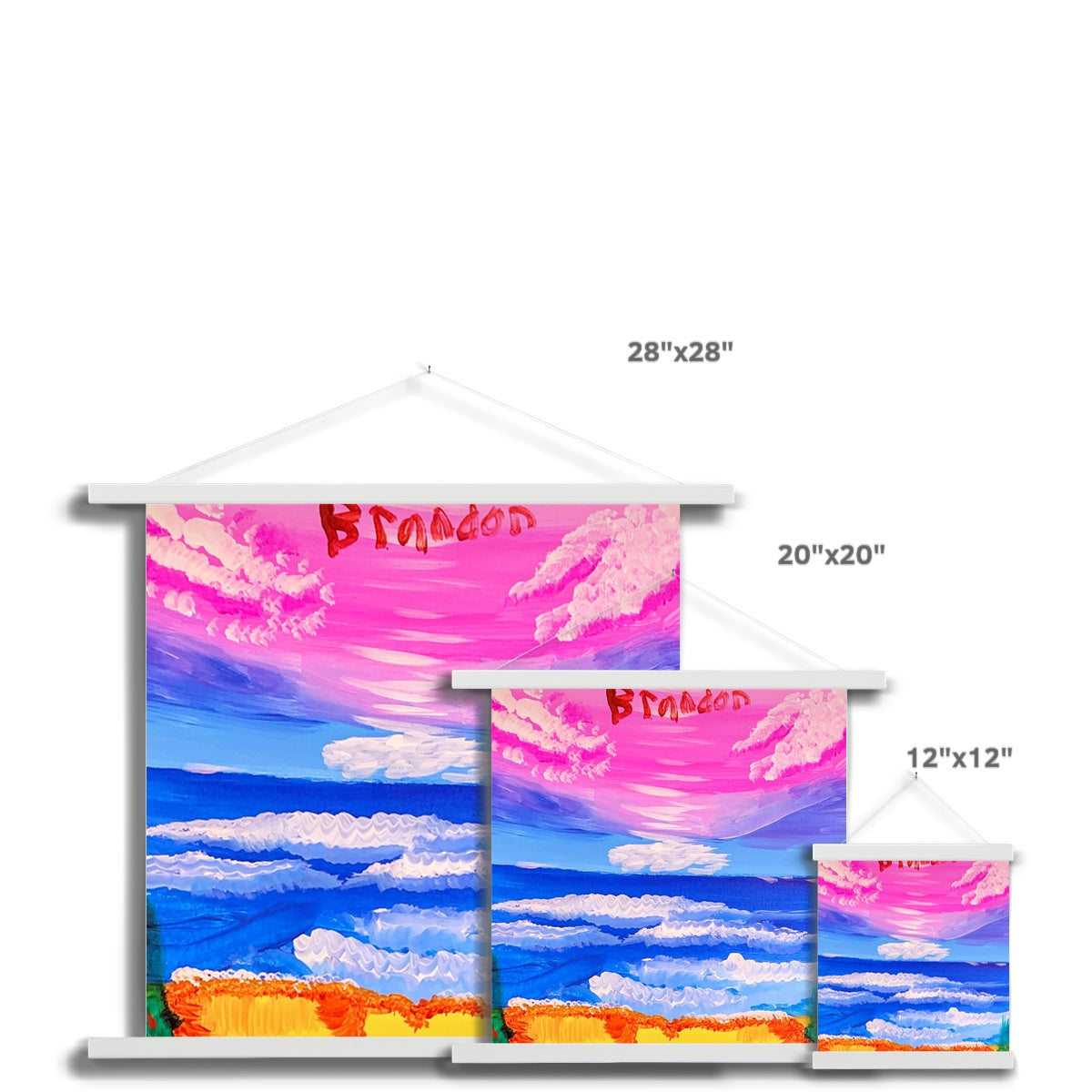 Waves on a Sandy Beach Fine Art Print with Hanger