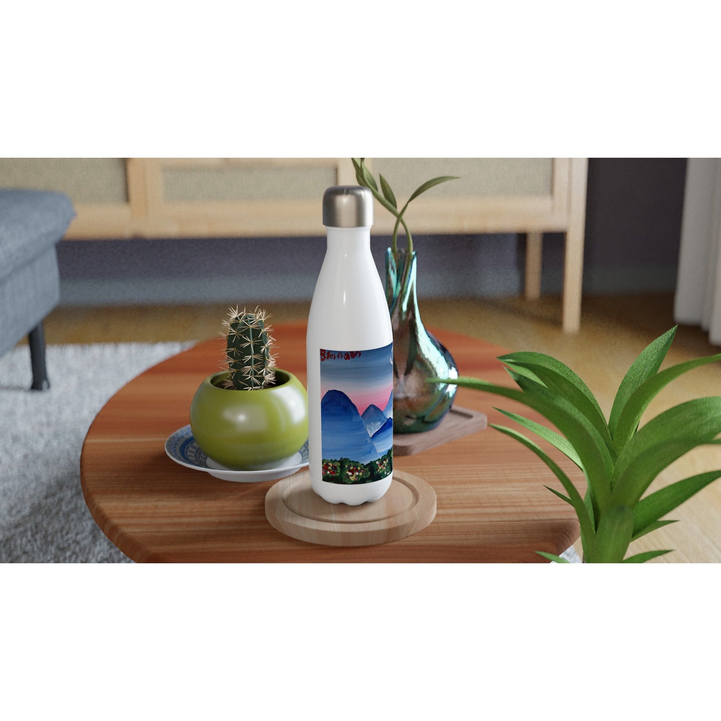 Spring Day -- White 17oz Stainless Steel Water Bottle