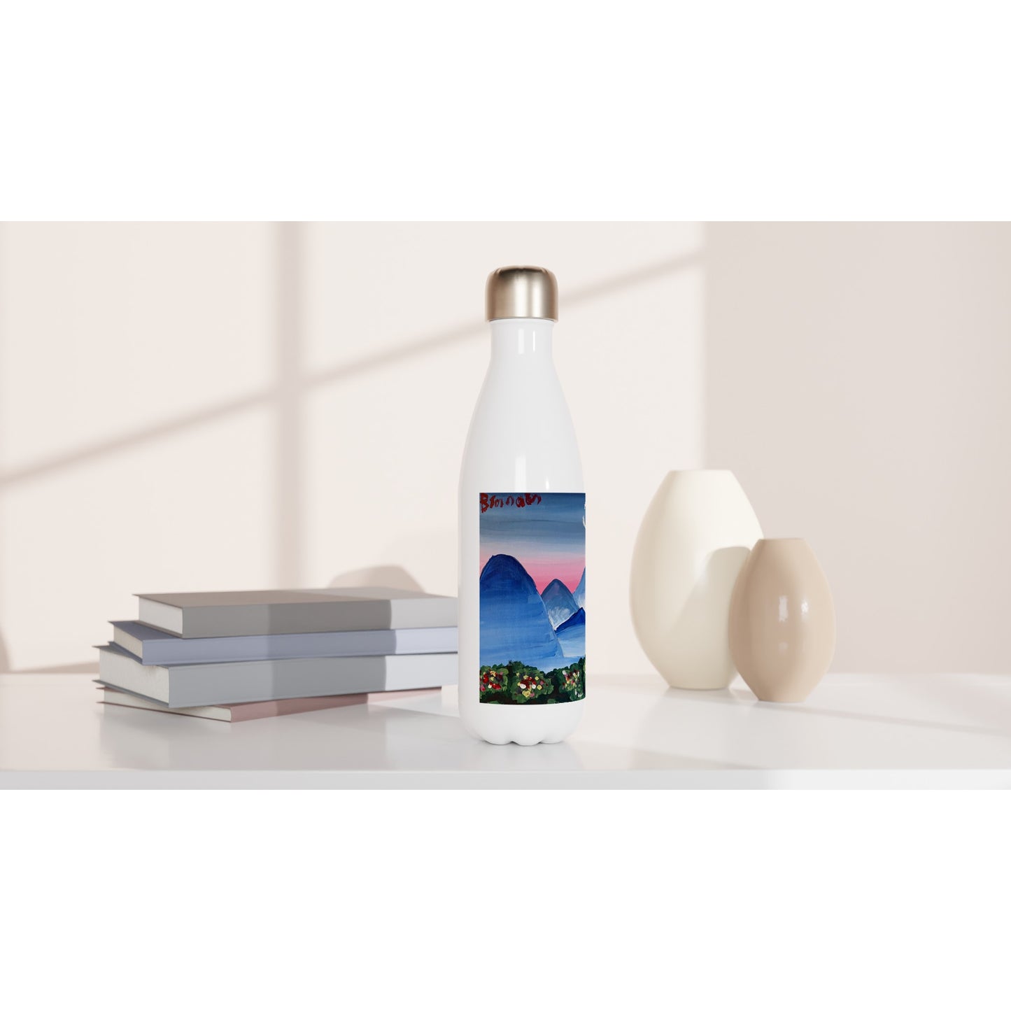 Spring Day -- White 17oz Stainless Steel Water Bottle