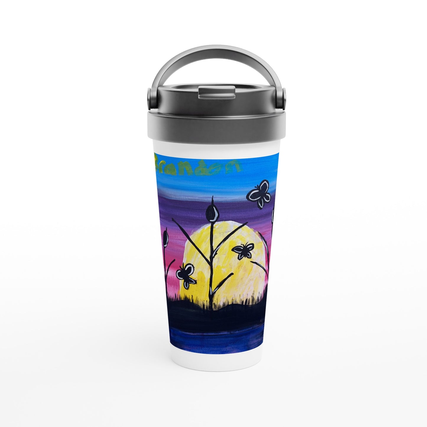 Spring White 15oz Stainless Steel Travel Mug
