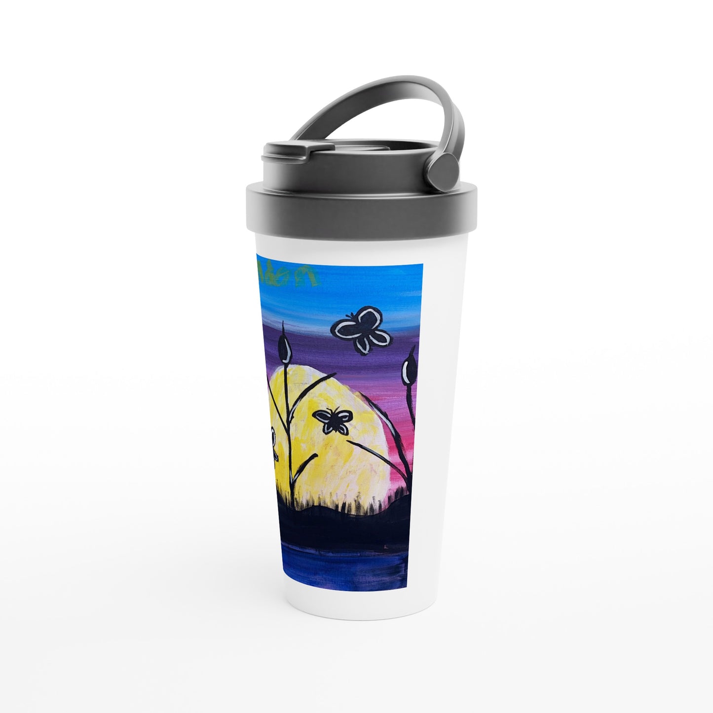Spring White 15oz Stainless Steel Travel Mug