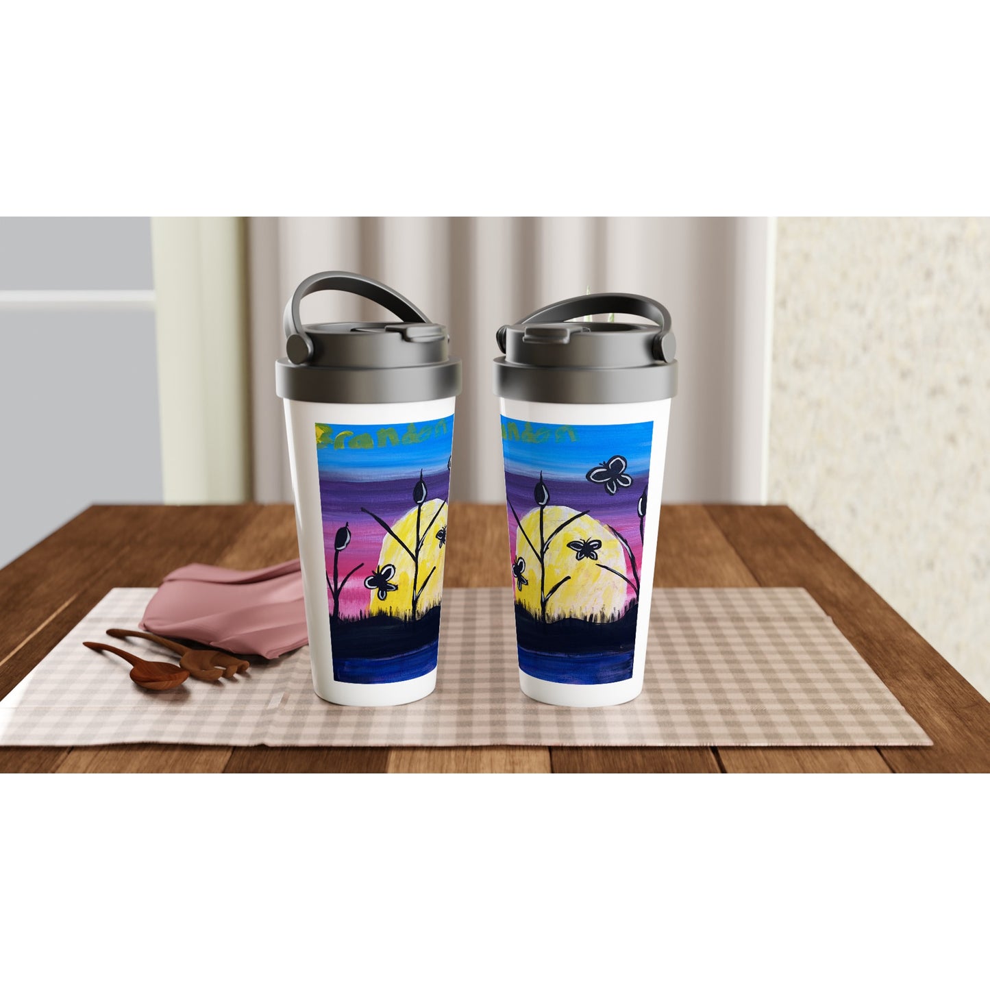 Spring White 15oz Stainless Steel Travel Mug