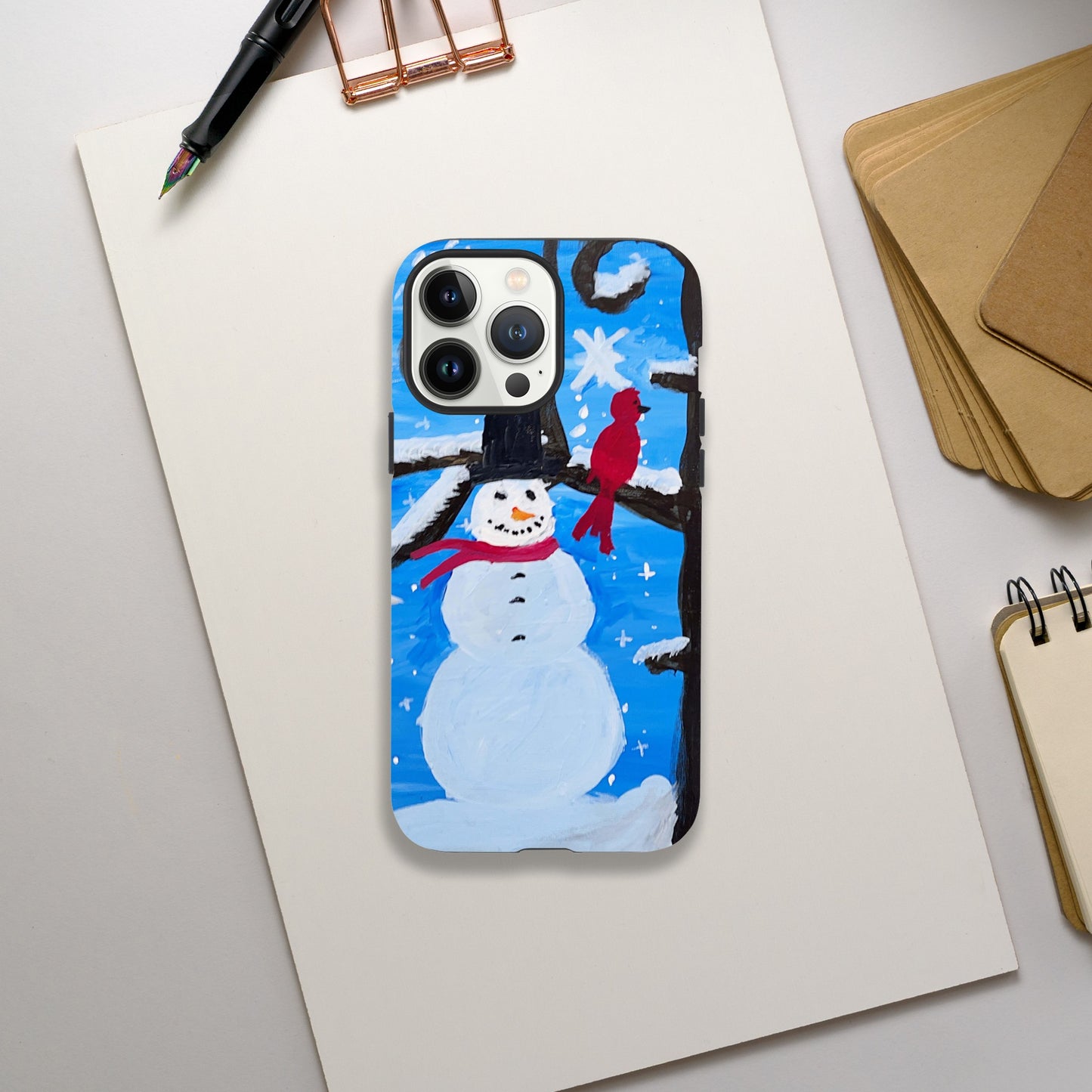 Snowman and the Cardinal Cell Phone Tough case