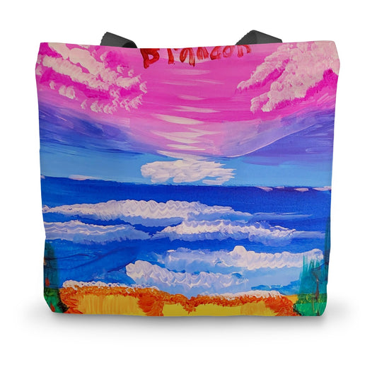 Waves on a Sandy Beach Canvas Tote Bag