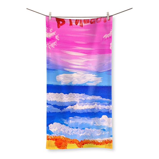 Waves on a Sandy Beach Towel