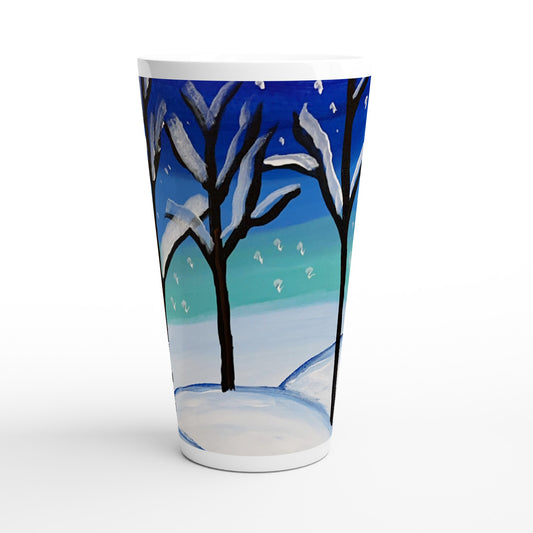 Snowfall - White Latte 17oz Ceramic Mug