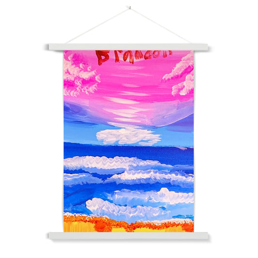 Waves on a Sandy Beach Fine Art Print with Hanger