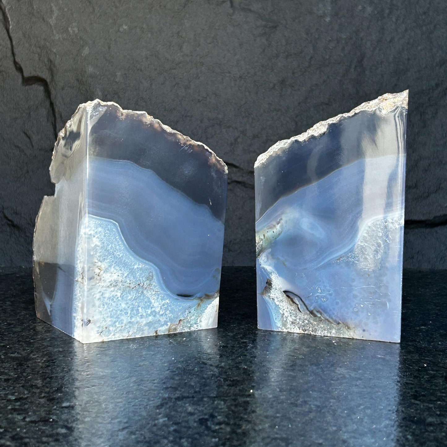 Natural Agate Crystal Bookends