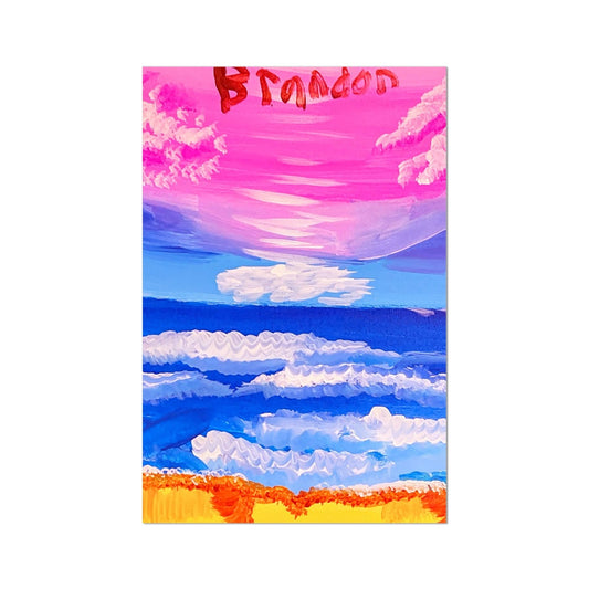 Waves on a Sandy Beach Hahnemühle Photo Rag Print