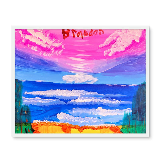 Waves on a Sandy Beach Framed Photo Tile