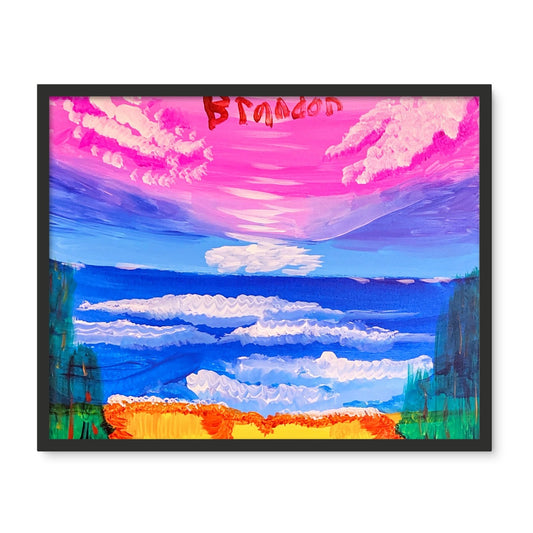 Waves on a Sandy Beach Framed Photo Tile