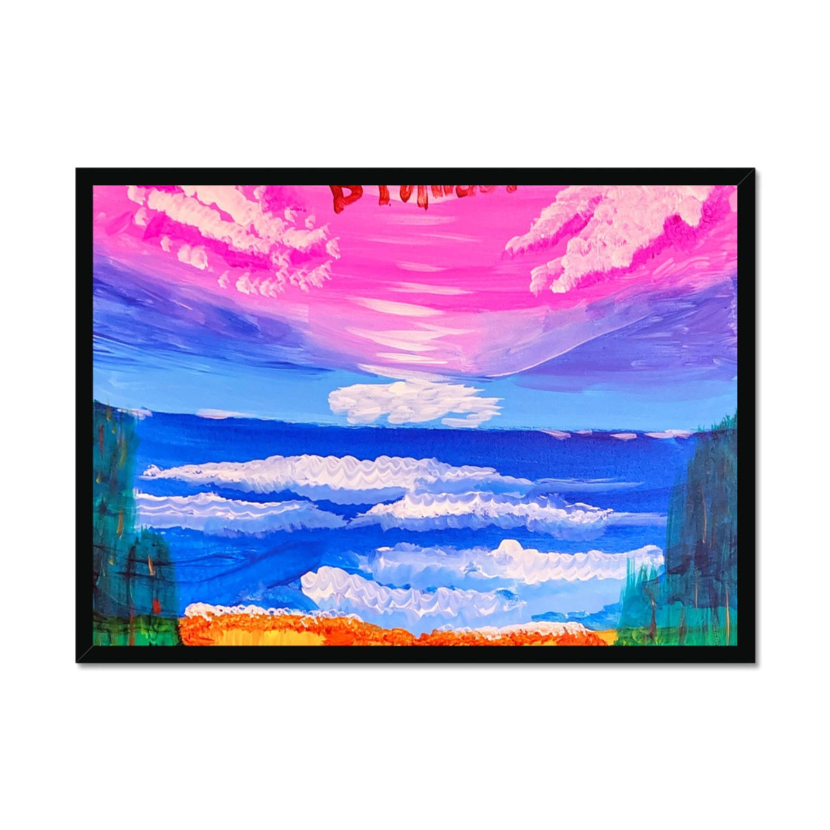 Waves on a Sandy Beach Framed Print