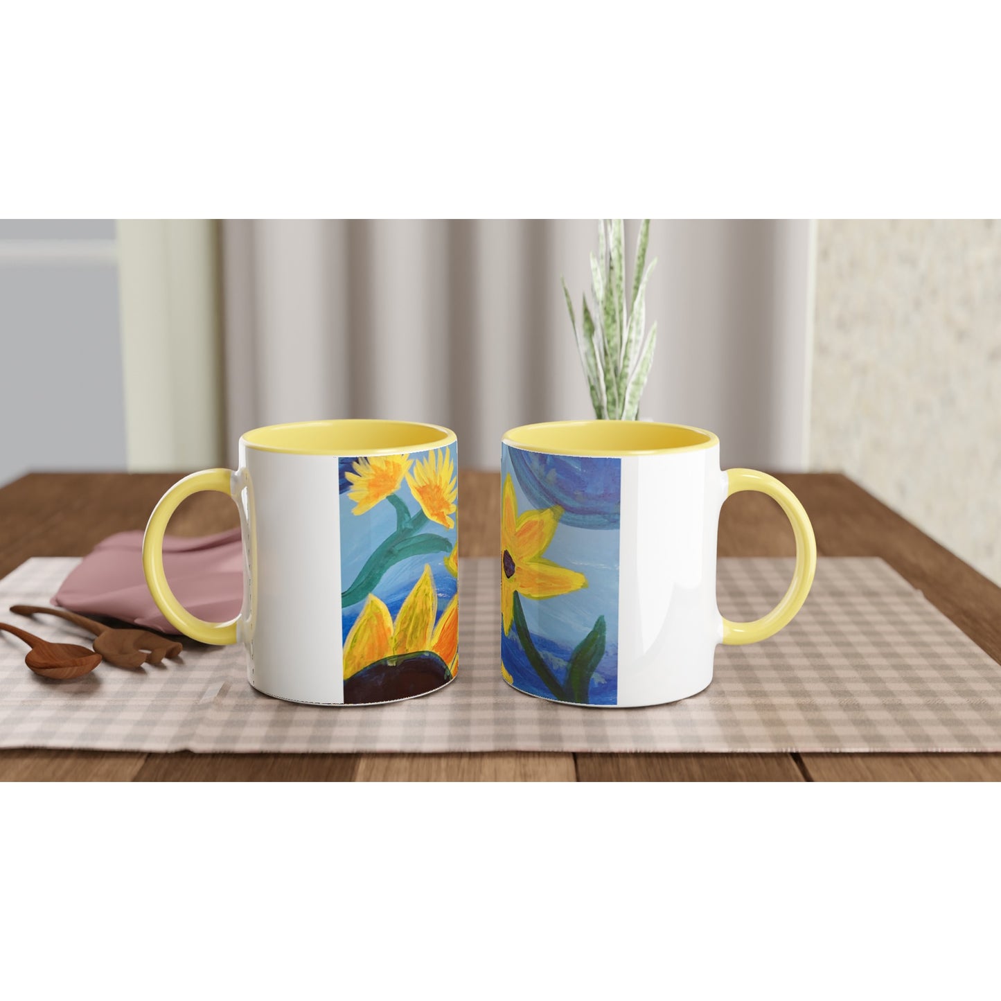 Sunflower -- 11oz Ceramic Mug with Color Inside