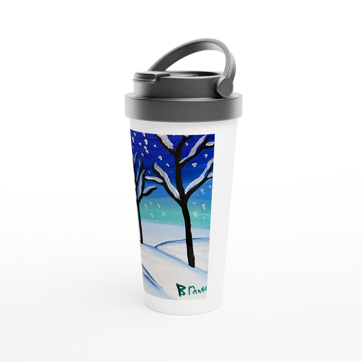 Snowy Knolls --15oz Stainless Steel Travel Mug