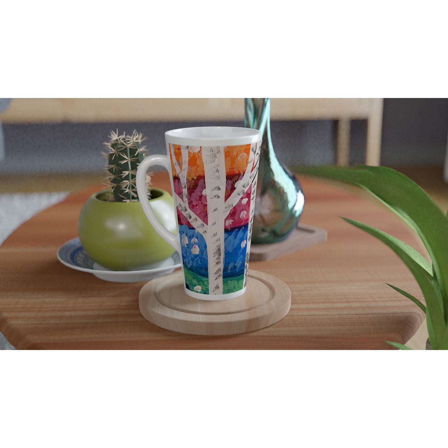 Bright Trees Latte 17oz Ceramic Mug