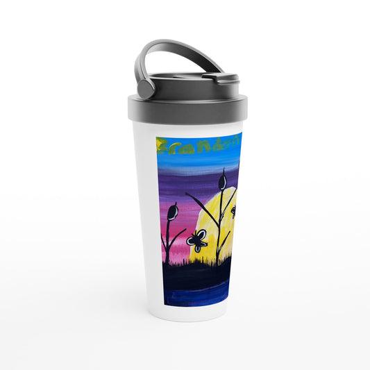 Spring White 15oz Stainless Steel Travel Mug