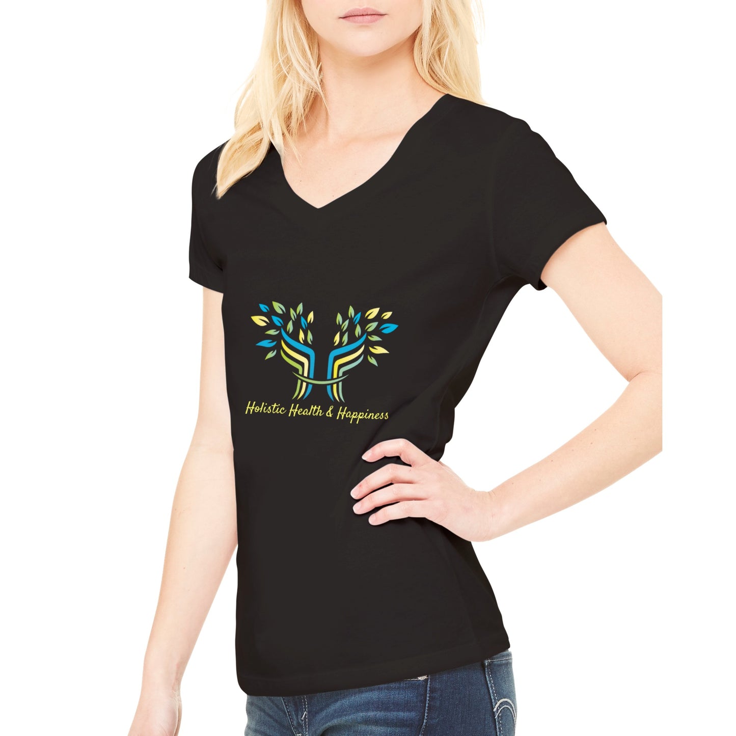 HHH Branded Premium Womens V-Neck T-shirt